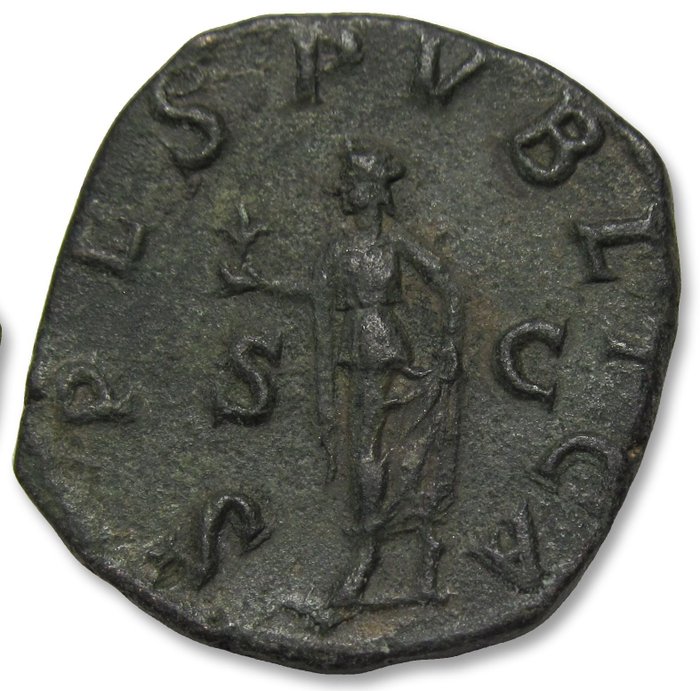 Romarriket. Severus Alexander (AD 222-235). Sestertius Rome mint circa 231-235 A.D. - Spes walking left reverse - huge 31mm coin