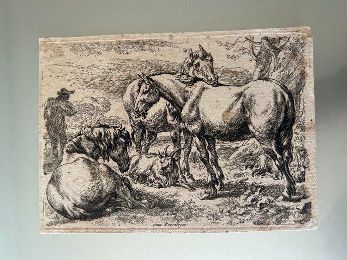 Nicolaes Pietersz. Berchem (XVII) - Tre cavalli - Drie Paarden; Les Chevaux