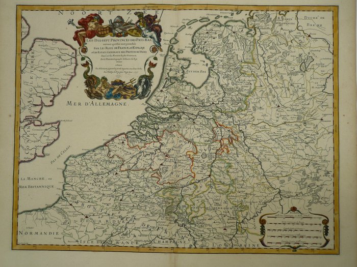 Holland - XVII Provinser; Alexis Hubert Jaillot - Les Dix-sept Provinces des Pays-Bas - 1681-1700