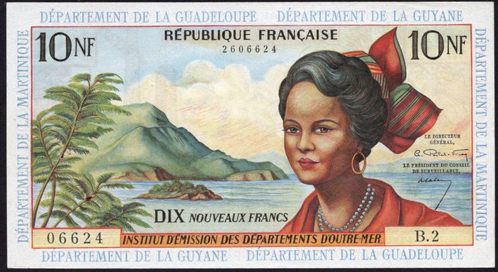 Martinique. - 10 Nouveaux Francs - ND (1963) - Pick 5  (Ingen mindstepris)