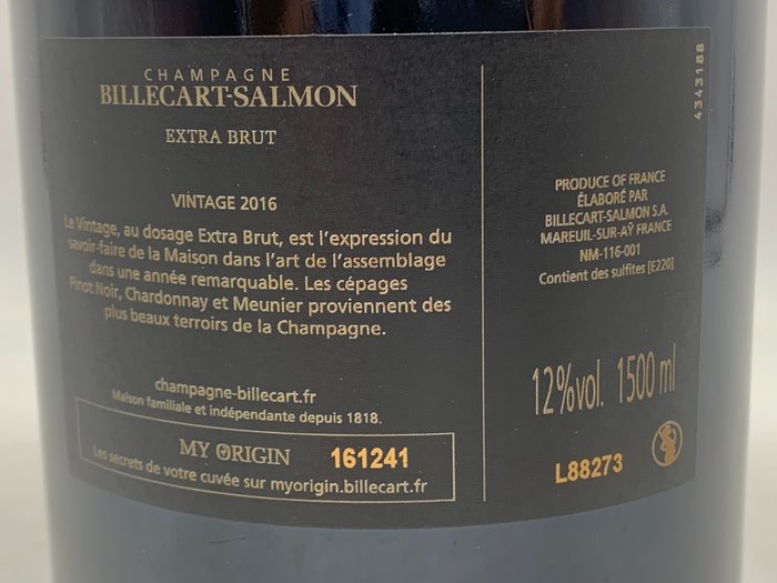 2016 Billecart-Salmon Vintage - Champagne Extra Brut - 1 Magnum (15 L)