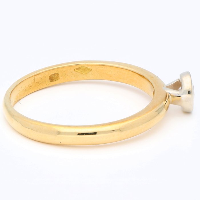 Ingen mindstepris - Ring - 18 kraat Gulguld, Hvidguld Diamant (Natur)