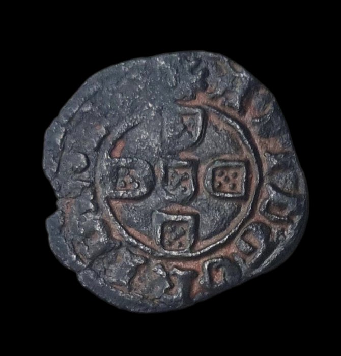 Portugal. D. Afonso V (1433-1438). Meio Real Preto - L - Lisboa - ALFS.R€X/ADIVTORIUM - Legenda Inédita