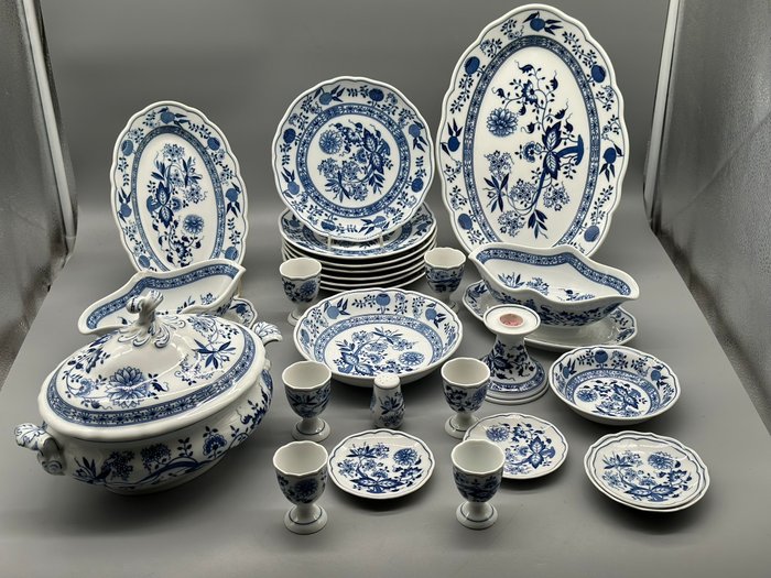 Middagssæt (25) - Seltene Sammlung Hutschenreuther Porzellan Geschirr - Blaues Zwiebelmuster - Porcelæn