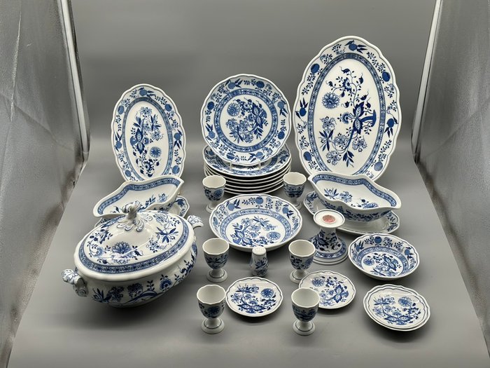 Middagssæt (25) - Seltene Sammlung Hutschenreuther Porzellan Geschirr - Blaues Zwiebelmuster - Porcelæn