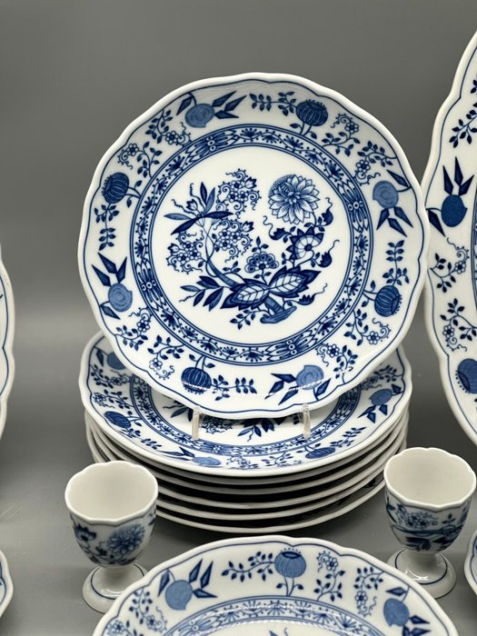 Middagssæt (25) - Seltene Sammlung Hutschenreuther Porzellan Geschirr - Blaues Zwiebelmuster - Porcelæn