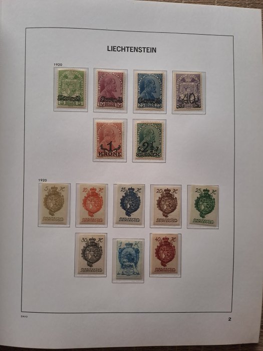 Liechtenstein  - Samling i Davo de Luxe del 1 med cover.