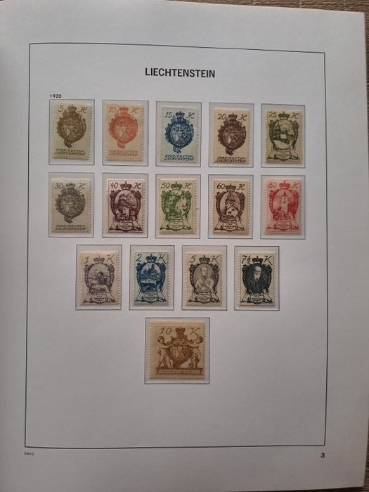 Liechtenstein  - Samling i Davo de Luxe del 1 med cover.