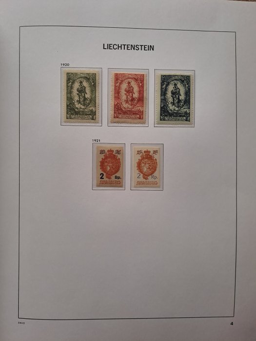 Liechtenstein  - Samling i Davo de Luxe del 1 med cover.