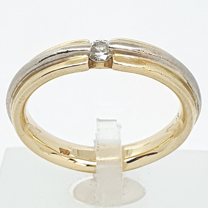 Ring - 18 kraat Gulguld, Hvidguld -  0.10ct. tw. Diamant (Natur)