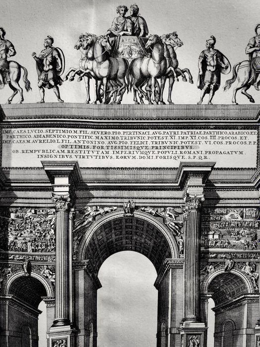 Joan Blaeu / Pieter Mortier - The Arch of Septimius Severus in Rome from Nouveau Théâtre d'Italie - 1660-1704