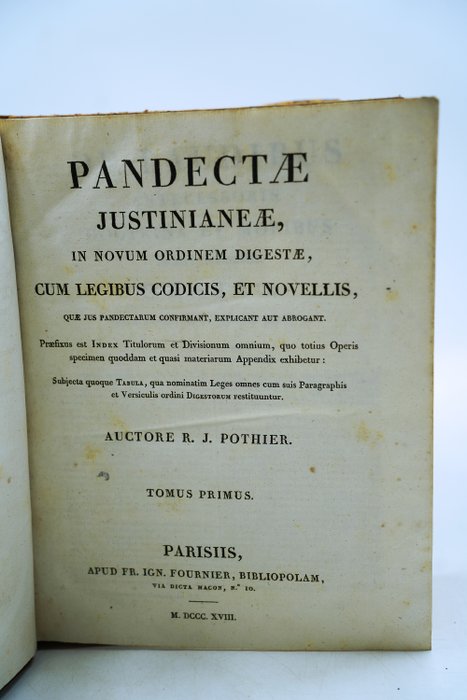 R.J. Pothier - Pandectae justinianeae - 1818-1820