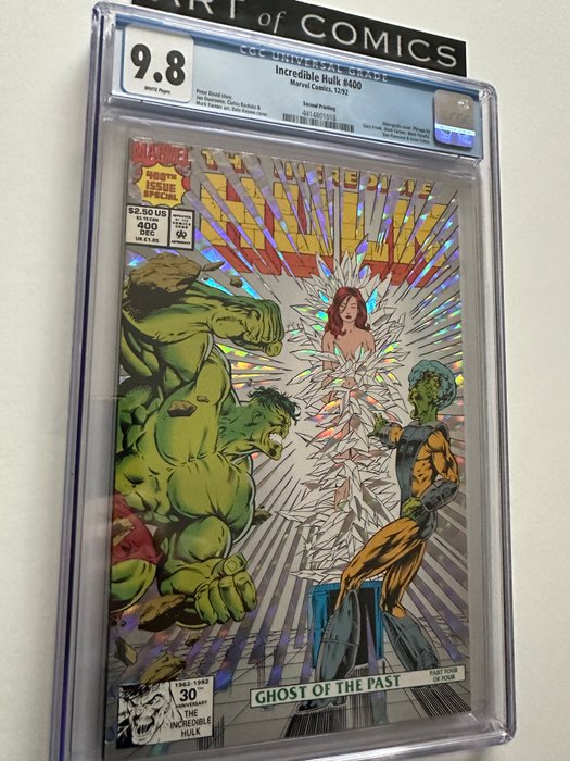 The Incredible Hulk #400 - Holo-Grafx Cover - Rare Silver 2nd Print Variant - CGC Graded 9.8 - 1 Graded comic - Første udgave - 1992