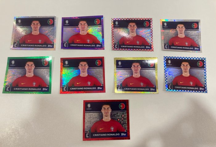 2024 Topps UEFA Euro Stickers Cristiano Ronaldo - 9 Sticker - Næsten så god som ny (NM)