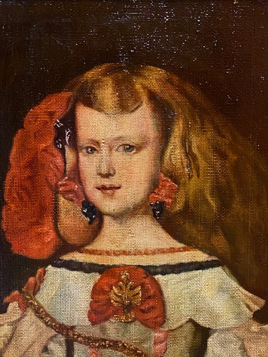 École Européene (XX) - Marguerite d'Habsbourg en Robe Rouge (D'après Velazquez)