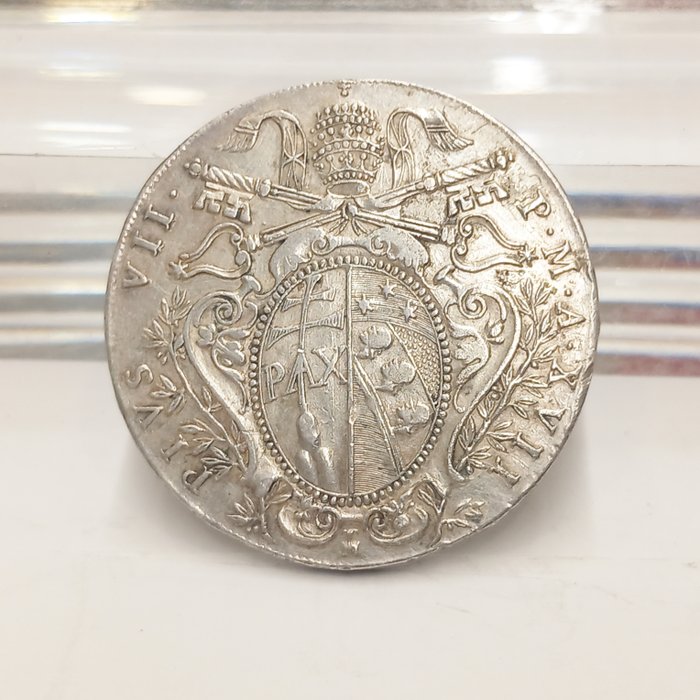 Vatikanstaten Pius VII 1 scudo 1816 B (Bologna) selten