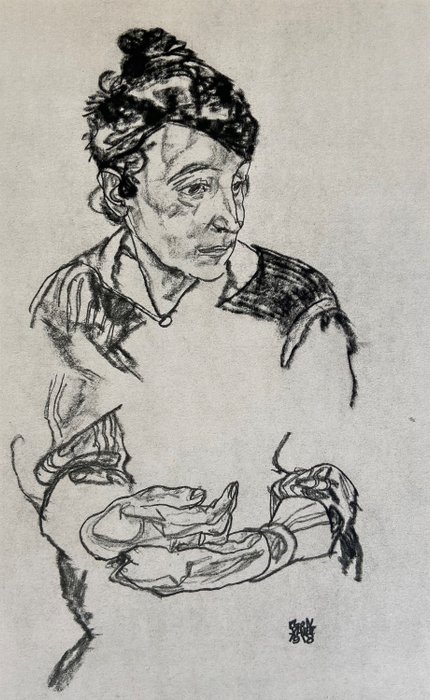 Egon Schiele (1890-1918), after - Bildnis der Mutter des Künstlers - 1918