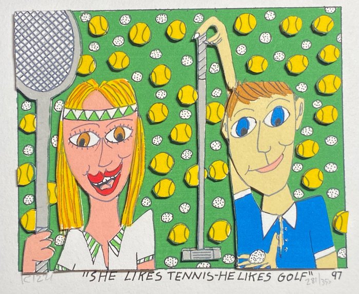 James Rizzi (1950-2011) - She likes tennis - He likes golf