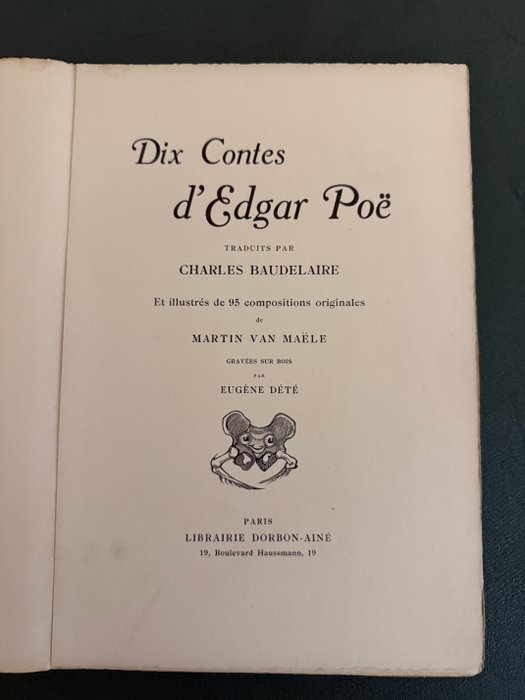 Poe / Baudelaire / Van Maele - Dix Contes d'Edgar Poë traduits  par Charles Baudelaire. Illustrations de Martin Van Maele - - 1912