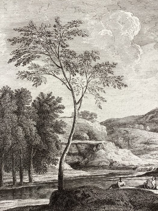 Gaspard Dughet (1615-1675) after, engraved by Jean Baptiste Chatelain (1710-1758) - Classical Landscape