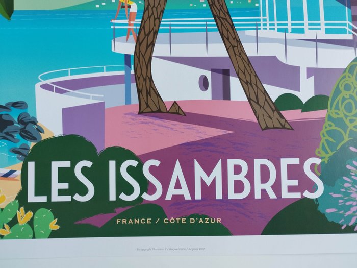 Monsieur Z - Affiche originale de Tourisme "Les Issambres" golfe de Saint Tropez, French Riviera 2017