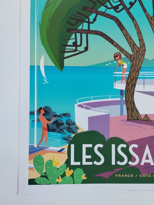 Monsieur Z - Affiche originale de Tourisme "Les Issambres" golfe de Saint Tropez, French Riviera 2017