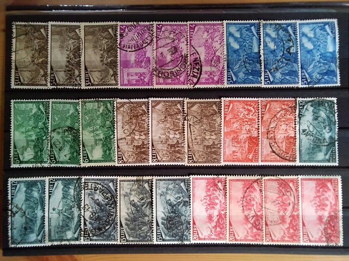 Italien 1947/1952 - Italien Republik 1947/1952 udvalg af serier og stykker fra perioden brugt Sassone euro 3450 - Sassone 2022