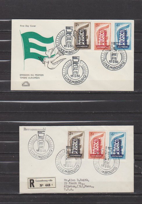 Europa CEPT 1956/1958 - Europa FDC Michel Belgien 1043/1044 til Tyrkiet 1610-1611 1956-1958 uden at skrive og løbe. - Europa FDC Michel België 1043/1044 t/m Turkije 1610-1611 1956-1958 onbeschreven en gelopen.