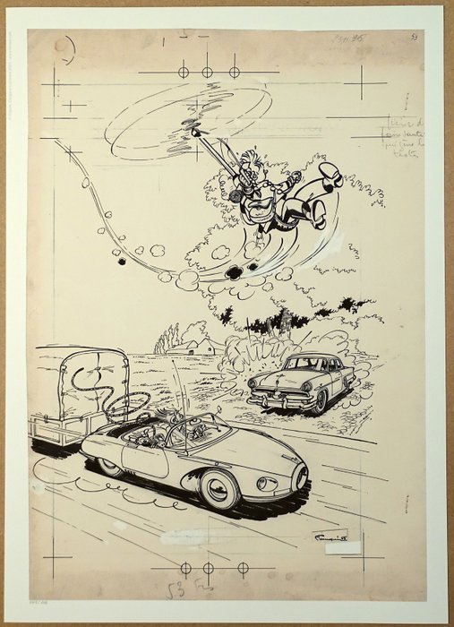 Franquin, André - 1 Pigment print - Spirou et Fantasio - Collection Franquin Les Couvertures - Recueil 53 du Journal de Spirou - 2023