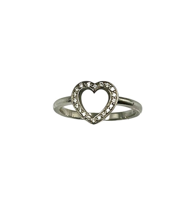 Tiffany  Co. - Ring - Sentimental Heart Open Pave Diamond Platin -  0.10ct. tw.