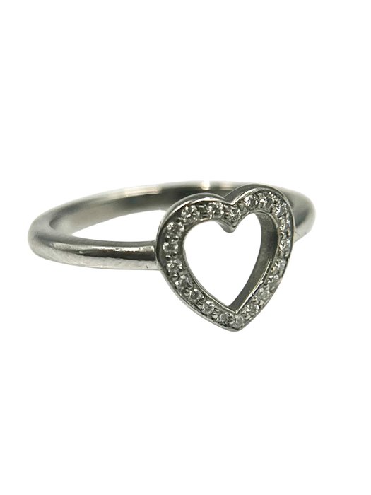 Tiffany  Co. - Ring - Sentimental Heart Open Pave Diamond Platin -  0.10ct. tw.