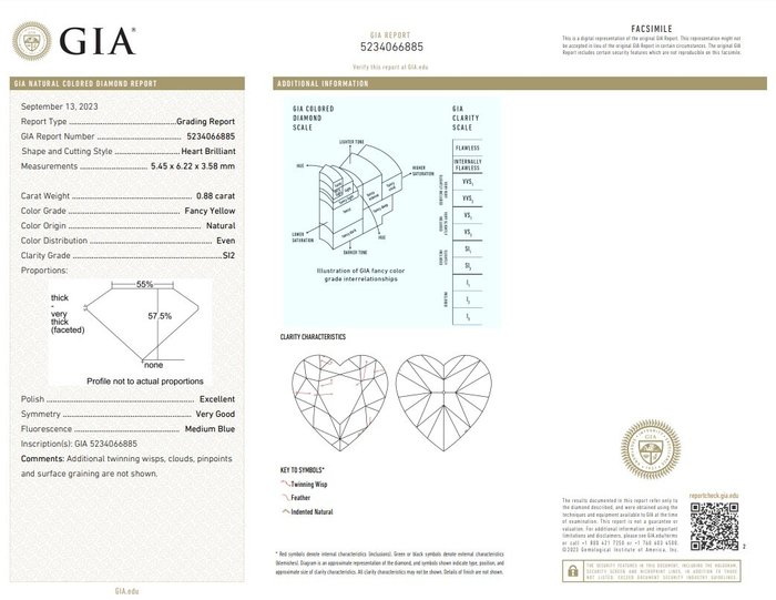 Ring - 18 kraat Hvidguld -  1.25ct. tw. Gul Diamant (Naturfarvet) - Diamant