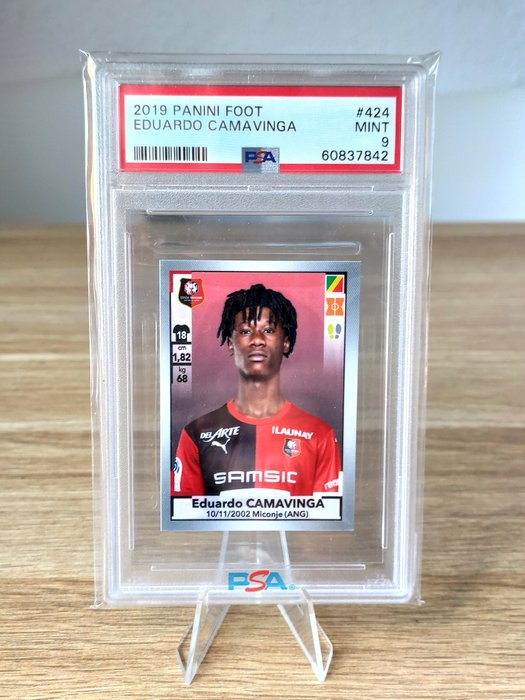 2019 Panini Foot Eduardo Camavinga - Rookie Sticker PSA 9 Graded card