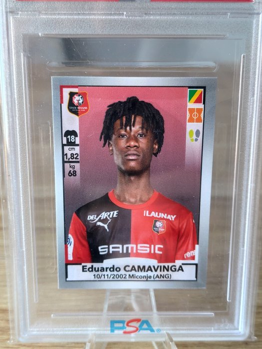 2019 Panini Foot Eduardo Camavinga - Rookie Sticker PSA 9 Graded card