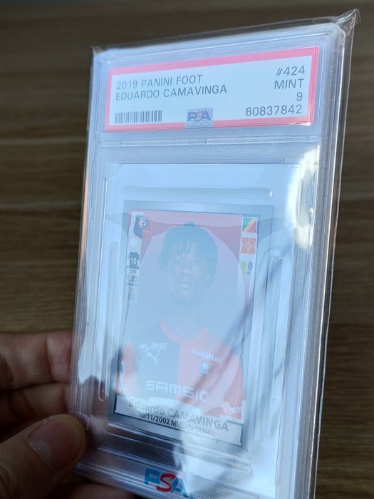 2019 Panini Foot Eduardo Camavinga - Rookie Sticker PSA 9 Graded card