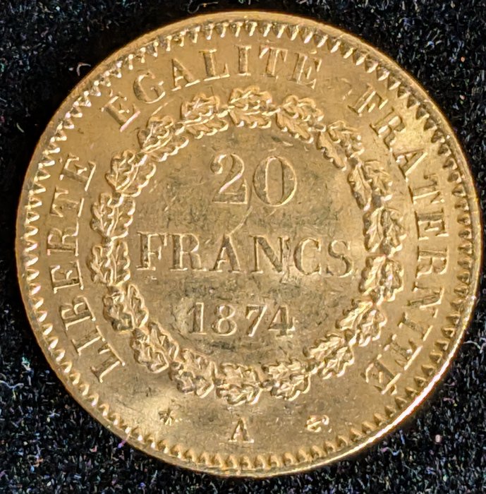 Frankrig. 20 Francs 1874 A