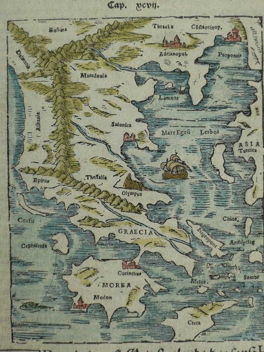 Grækenland - Kreta / Korfu / Morea / Athen; S Münster - Griechenlandt nach seinen Landschafften und eigenschafften - 1581-1600