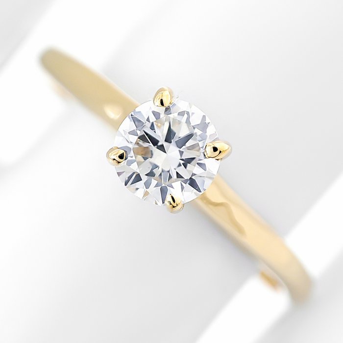 Ring - 14 karat Gulguld -  035ct tw Diamant (Natur)