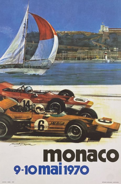 Michael Turner - MONACO - 9/10 mai 1970 (linen backed on canvas) - 1970‹erne