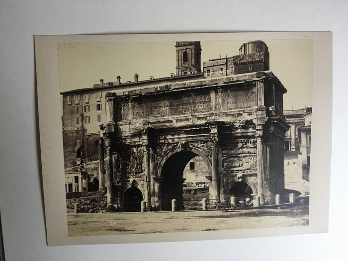 Tommaso Cuccioni  (Italian, died 1864) - (Rome, Italy) Roman Forum, Arch of Septimius Severus, c. 1860 - 27.7 x 36 cm