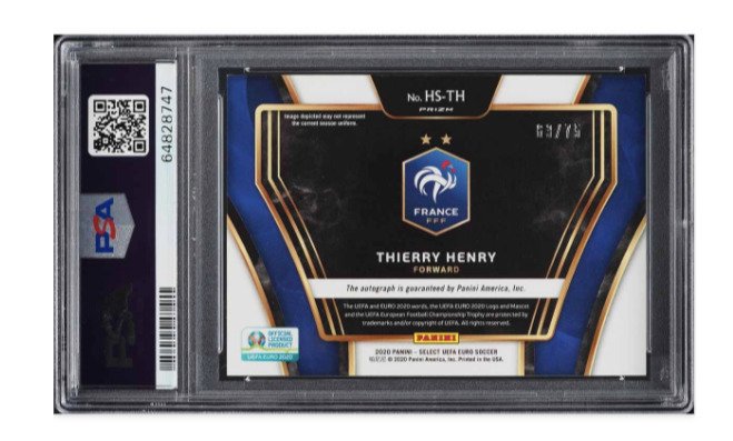 2020 Panini Select Thierry Henry - Historical Significance Purple - Autograph /75 PSA 9 - 1 Graded card