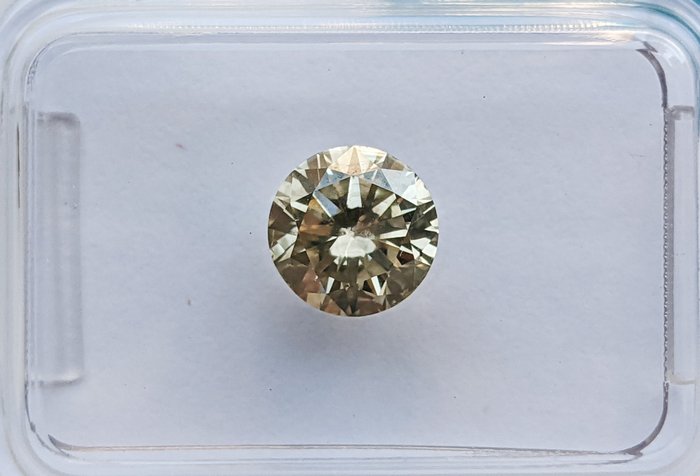 Ingen mindstepris - 1 pcs Diamant  (Naturfarvet)  - 111 ct - Rund - Fancy Brunlig Gul - SI2 - International Gemological Institute (IGI)