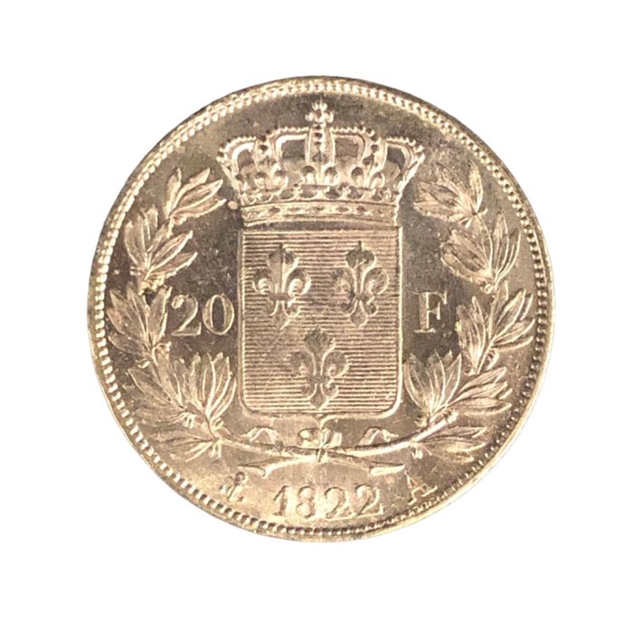 Frankrig Ludvig 18 (1814-1824) 20 Francs 1822-A Paris