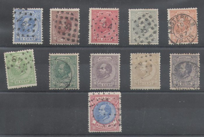 Holland 1872/1888 - Kong Vilhelm III - NVPH 19/29