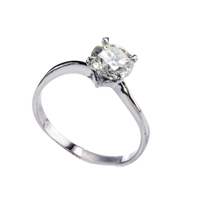 Ingen mindstepris - Forlovelsesring - 14 karat Hvidguld -  1.01ct. tw. Diamant (Natur)