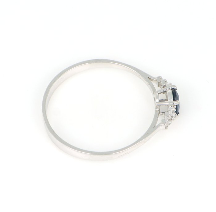 Ingen mindstepris - Ring - 18 kraat Hvidguld -  0.25ct. tw. Safir - Diamant