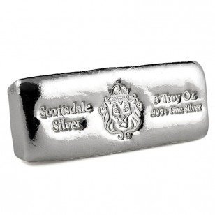 5 Troy Ounce - Sølv 999 - Scottsdale Cast Bar