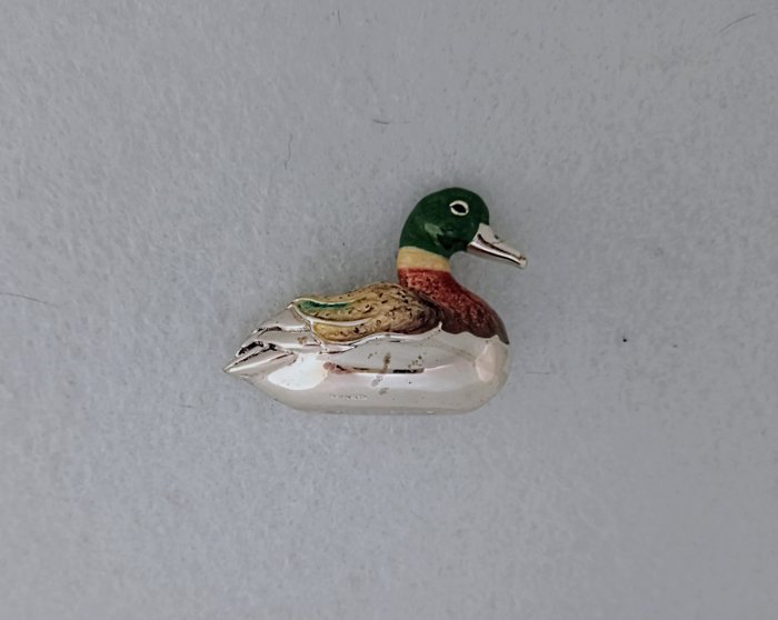 Saturno Enameled - Duck Family - Miniature figur  (4) - .925 sølv