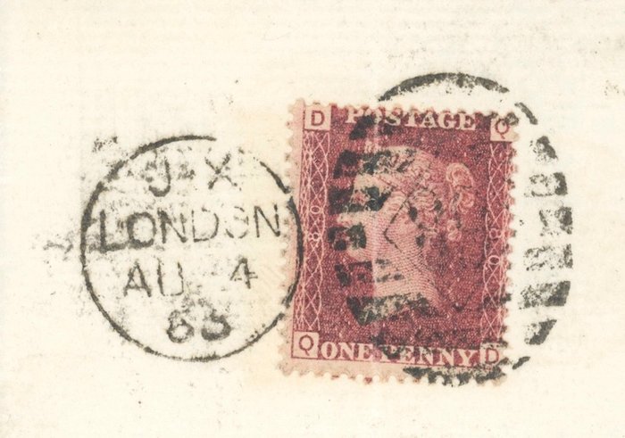 Storbritannien 1850/1855 - Storbritannien - 2 x Bahnpost - jeweils frankiert mit One Penny rotbraun Mi.Nr. 3 und 10 sowie dieverse