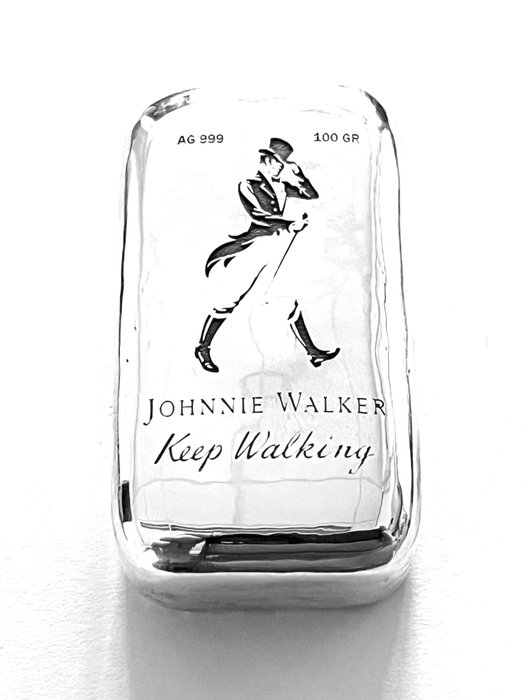 100 gram - Sølv 999 - Johnny walker  (Ingen mindstepris)